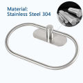 Stainless Steel Towel Holder Self-adhesive Bathroom Towels Rack Black Washhand Hanger Ring Rail Bar Kitchen Storage Accessories. 