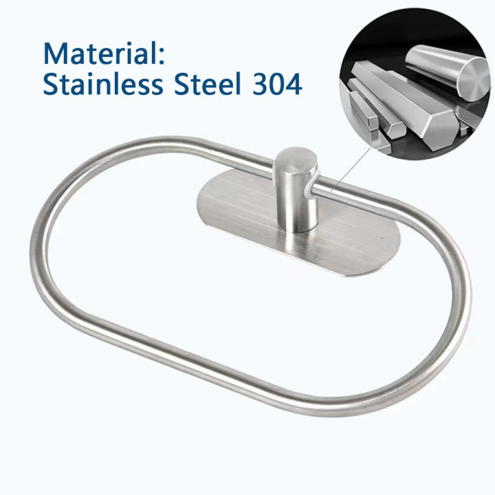 Stainless%20Steel%20Towel%20Holder%20Self-adhesive%20Bathroom%20Towels%20Rack%20Black%20Washhand%20Hanger%20Ring%20Rail%20Bar%20Kitchen%20Storage%20Accessories%20-%20Image%203