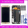 5.1'' super AMOLED LCD For SAMSUNG Galaxy S6 EDGE Display Digitizer Touch Screen For S6 Edge G925F G925 LCD With Burn Shadow. 