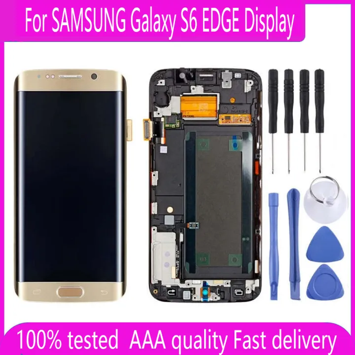 5.1'' super AMOLED LCD For SAMSUNG Galaxy S6 EDGE Display Digitizer Touch Screen For S6 Edge G925F G925 LCD With Burn Shadow