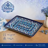 Large Dish 13 inch | Rice Serving Dish | Large Size Serving Dishes | Multani Blue Pottery Handmade and Hand Painted Cera
