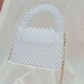 Milky beaded bag | handwoven handbag | crossbody bag. 