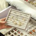 Luxury Minimalist Jewelry Tray with Velvet Fabric Rings Earrings Necklace Bracelet Home Drawers Divided Jewelry Storage Box. 