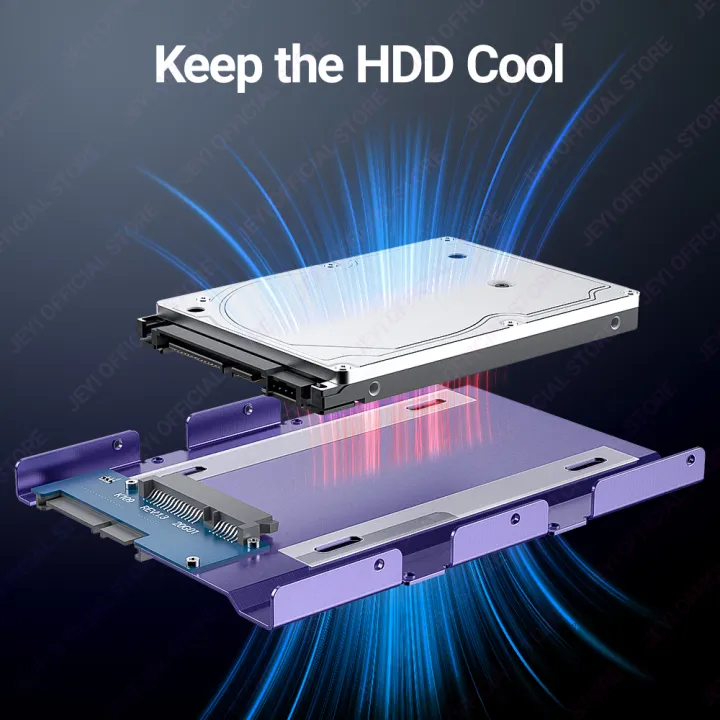 JEYI%202.5"%20to%203.5"%20SSD%20HDD%20Hard%20Drive%20Adapter%20Bay%20Holder%20Mounting%20Bracket%20Caddy%20Tray%20for%207%20/%209.5%20/%2012.5mm%202.5%20inch%20HDD%20/%20SSD%20-%20Image%204