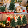 20cm Mini Artificial Christmas Tree Desktop Fake Pine DIY Small Desktop Decorative Holiday Party Xmas Tree Ornaments. 