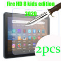 2PCS tempered glass screen protector for Kindle fire HD 8 plus kids edition 8'' tablet screen protective film. 