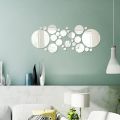 26pcs Round Acrylic Mirror Stickers - Self-Adhesive Removable Bathroom/Kitchen Wall Decor, Shatterproof Tile Art for Ceramic. 