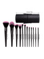 13PCS makeup brush set,black storage bucket,synthetic bristles blush brush,contour brush, eyeshadow brush, portable makeup tools. 