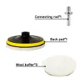 5Pcs 3/4/5/6/7 Inch Car Polish Pad Circle Soft Wool Waxing Buffing Pad Tool Kit  Auto Polishing Detailing Cleaning Goods. 