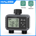 Haozee Smart Water Timer Intelligent 1/2/3-Outlet Irrigation Watering System Sprinkler Timer Garden Programmer IPX7 LCD Display.