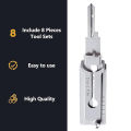 SS001 Pro Stainless Steel Key Decoder 2 In 1 Precision Hook/Pick Set Lock Decoder O-ring Pickup Kit Maintenance Repair Hand Tool.