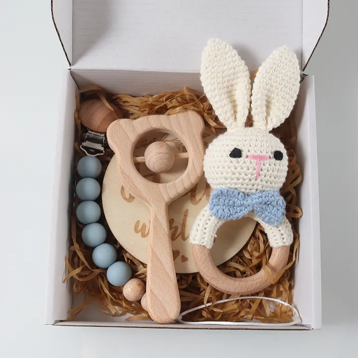 4pcs%20Newborn%20%20Set%20-%20Baby%20crochet%20rattle%20Pacifier%20Clip,%20Teether,%20-%20bunny%20teether%20elephant%20toy%20photography%20background%20set%20-%20Image%206