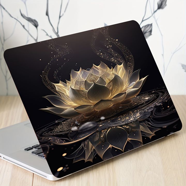 Two floral laptop art stickers, non-reusable. Waterproof and scratch-resistant laptop skin sticker for laptops