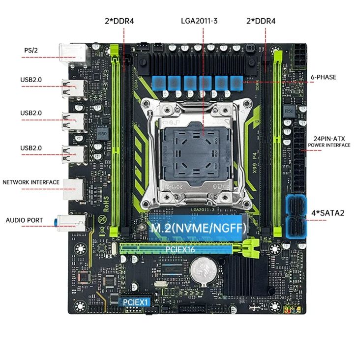 X99-8D4%20SOYO%20Motherboard%20Set%20Kit%20With%20Intel%20LGA2011-3%20Xeon%20E5%202650%20V4%20CPU%20DDR4%208GB%20(1*8GB)%202133MHZ%20RAM%20Memory%20NVME%20M.2%20SATA%20-%20Image%202