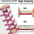 Elastic No Tie Shoe Laces Bling Diamond Cross Locks Shoelace Charms for Women Sneakers Luxury Smart Buckle AF1 Metal Shoelaces.