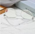 Transparent Lightweight Anti Glare UV Ray Eyeglasses For Men and Women (Durable, Flexible and Light-Weight) Zero Power Bluecut and Antiglare Computer Eyeglasses | Transparent Hexagonal Full Rim | For Men and Women | Small | LA E14961. 