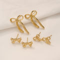 Elegant Bow Stud Earrings Exquisite Versatile Daily Wear Earring Set Women's Daily Dating Party Weddings Wear Jewelry.