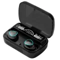Black M10 TWS Bluetooth 5.1 Earphone Charging Box Wireless Earbuds, Up To 40 Hours, Mobile.