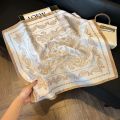 70x70cm Print Square Scarf For Women Silk Shawl Neckerchief Female Hair Bands Head Wraps Headband Foulard Satin Hijab Bandana.