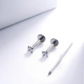 3 PCS ASTM-F136 G23 Titanium Steel Labret Lip Piercing Men Women Round CZ Crystal Ear Cartilage Helix Piercings 6/8/10MM. 
