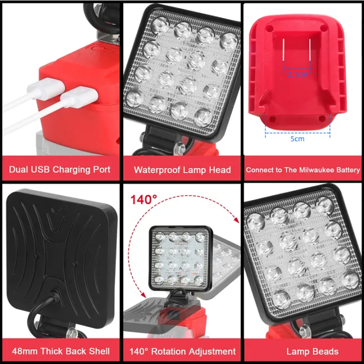 New%2016%20Beads%20LED%20With%20USB%20Work%20Light%20Portable%20Lanterns%20Lamp%20Spotlight%20%20for%20Milwaukee%20Camping%20Equipment%20Accessories%20Outdoor%20-%20Image%202