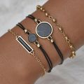 5pcs Set Top Style Fashion Women's Luxury Leather Band Analog Quartz WristWatch Ladies Watch Women Dress Reloj Mujer Black Clock. 