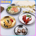 Korean-style stainless steel plate, Korean-style food plate, Wood hair plate, snack plate, stainless steel plate, silver gold, various sizes-115. 