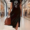 SummerLoose and comfortable long dress long T-shirt dress women's summer clashing dresses.