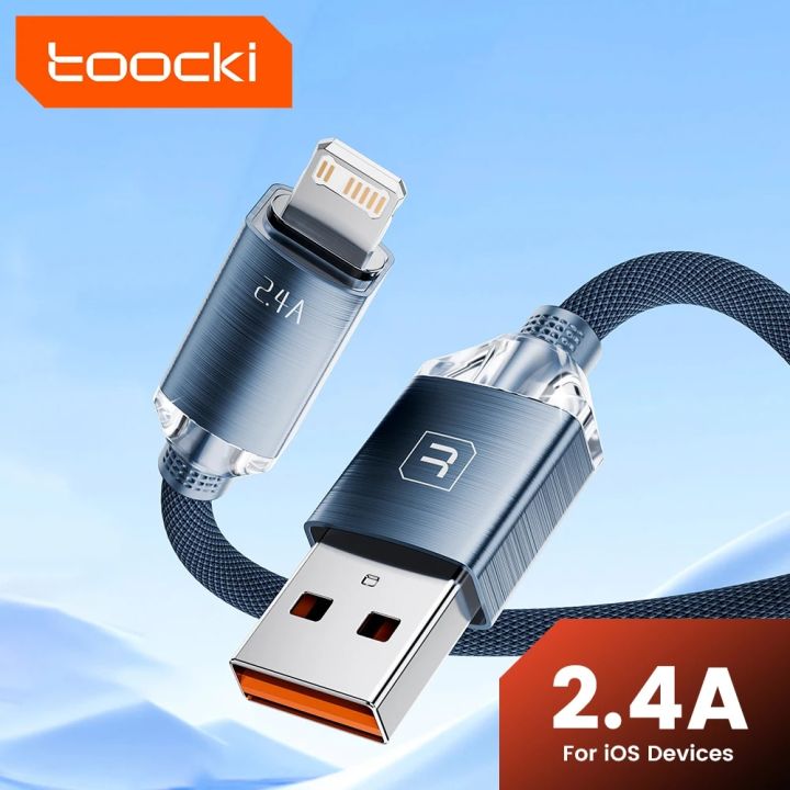 Toocki USB Cable for iPhone 14 13 12 Pro Max 2.4A Fast Charging