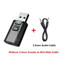 USB Bluetooth 5.0 Transmitter Receiver Mic 3 in 1 EDR Adapter Dongle 3.5mm AUX for TV PC Headphones Home Stereo Car HIFI Audio.