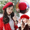 Beret beret hat (adult)💥Thai stock💥Solid French spring and winter beret plain color. 
