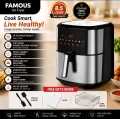 Famous Digital Air Fryer 5 Ltrs Top Rated Large Size Basket With Free Spatula, Brush and Glove. 
