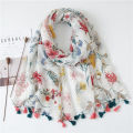 2024 Designer Brand Women Scarf Classical Print Lady Shawls Cotton Feeling Soft Oversize Hijabs Neck Headband Tassel Foulard.