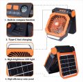7800mAh Led Lantern Long-lasting Battery Life Infinite Loop Solar Panel Fan Solar Powered Adjustable Speed Rechargeable Fan.
