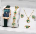 Understated -Stylish Leather Strap Female Women Gift Watch Set Rose Gold Ladies Simple Wrist Watch Box Bracelet Set -Ladis Watch- Progressively Better.