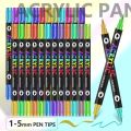 24/48/72 Colors Acrylic Paint Markers,Dual Tip Pens With Dot Tip and Brush Tip for Rock Painting,Wood,Ceramic,Fabric,Canvas,DIY. 