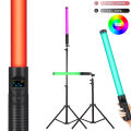 50cm 20" RGB Handheld LED Video Light Wand Stick Photography Light With Built-in Rechargable Battery 79" Tripod Remote Control. 