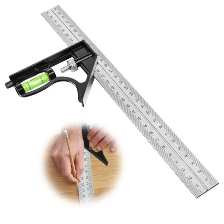 300MM Square Head with Aluminium Handle, 45/90 Degree Angle, Stop Angle ...