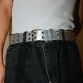 1pc Women's Belt Trend Simple Double Hole Men Belt Punk Hip Hop Rock Style Subculture Y2K Belt Punch Free Belt for Men and Women. 