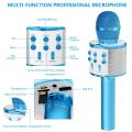 Kids Microphone for Singing, Wireless Bluetooth Karaoke Microphone for Adults, Portable Handheld Karaoke Machine, Toys for Boys and Girls Gift for Birthday Party (Blue). 