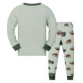 Printed off-road vehicle long-sleeved and long pants pajama set for boys, suitable for boys aged 2 to 9. 