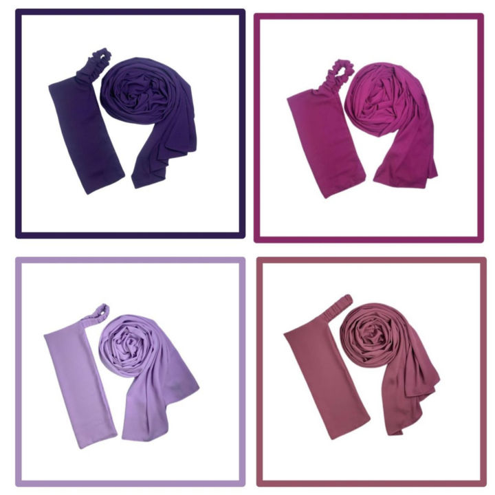 Hijab plus Same Half Niqab patti pair Soft Georgette Chiffon - Stroller - Naqab For Girls and Women
