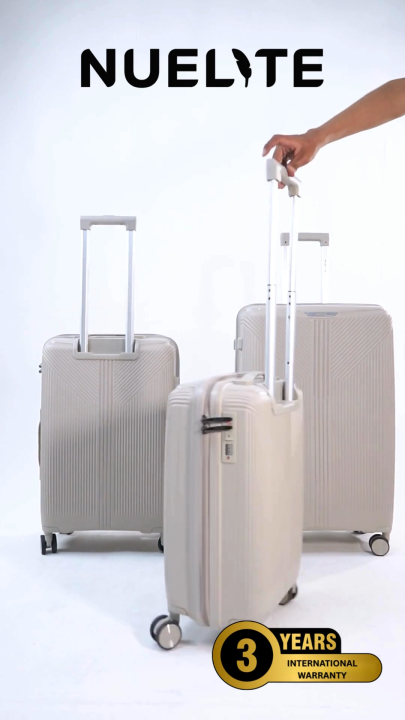 NUELITE NARITA 24-Inch Check-In Luggage | 8 Wheel Spinner Trolley Bag | Anti-Theft Zipper Integrated Lock Extra Security | Hard Shell Suitcase