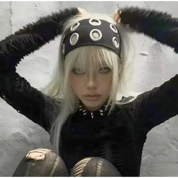 Metal%20hole%20headband,%20punk%20hip-hop%20style,%20fashionable%20headwear%20for%20girls,%20rock%20y2k%20elastic%20headband%20-%20Image%203