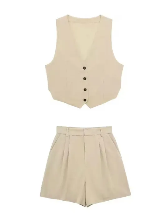 HH%20Women%20Solid%20Casual%202%20Piece%20Set%20V%20Neck%20Single%20Breasted%20Vest%20Top%20High%20Waist%20Slim%20Shorts%20Female%20Casual%20Office%20Lady%20Daily%20Wear%20-%20Image%204