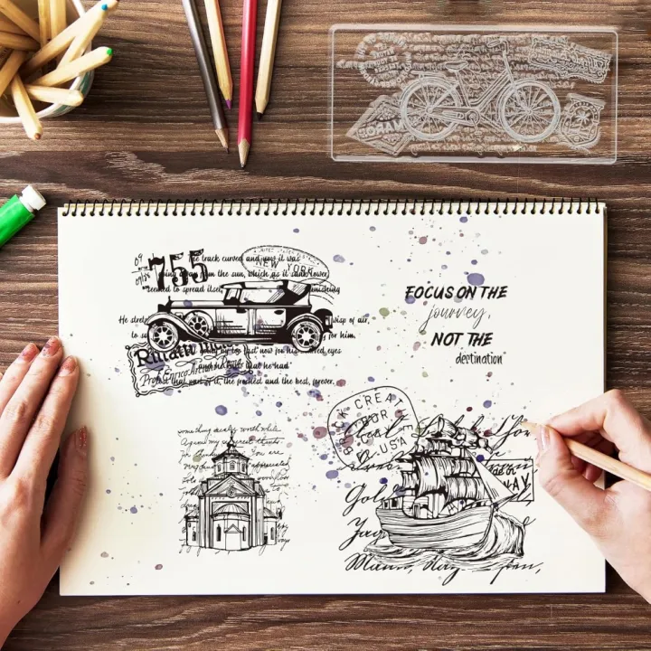 1Sheet%20Retro%20Vehicle%20Bicycle%20Architecture%20Transparent%20Clear%20Stamps%20Vintage%20Text%20Background%20Embossing%20Stamp%20Sheets%20Silicone%20Clear%20-%20Image%203