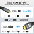 4K@60Hz Micro/Mini HDMI to HDMI Cable Braided HDMI-compatible Male to Male Bi-Directional 2.0Cord 18Gbps for Camera Monitor. 