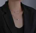 Pearl Double Layer Clavicle Chain Necklace.