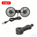 3-speed Car Seat Back Cooling Fan USB Charge Dual Head Fan 360 Degree Rotation Neck Cooler for Summer Car Accessories.
