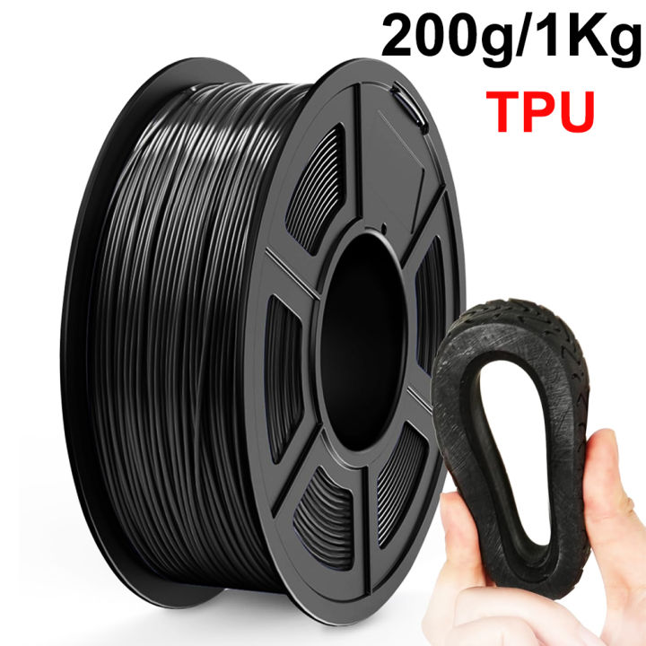 Flexible Filament TPU Black 3D Printer Filament 200g 1Kg Roll FlexMaterials TPU Black 3D Printing Filament 1.75mm
